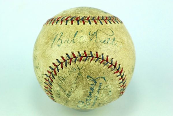 New York Yankees 1928 Team Signed Baseball